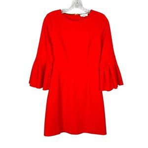 THML Womens Bell Sleeve Mini Dress Orange Above the Knee size XS